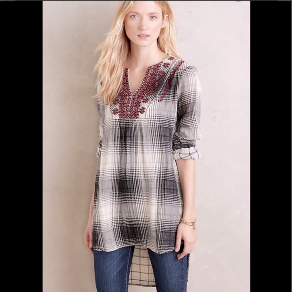 Anthropologie Floreat NWT tunic shirt dress plaid